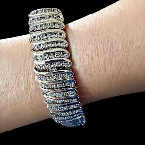 2cts Diamond Rhodium Over Brass Link Bracelet